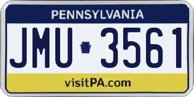 PA license plate JMU3561