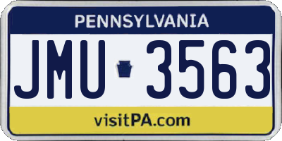 PA license plate JMU3563