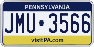 PA license plate JMU3566
