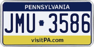 PA license plate JMU3586
