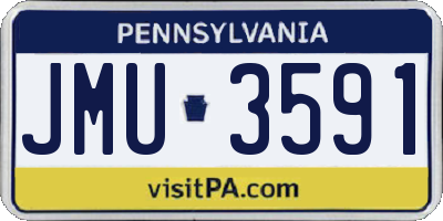PA license plate JMU3591