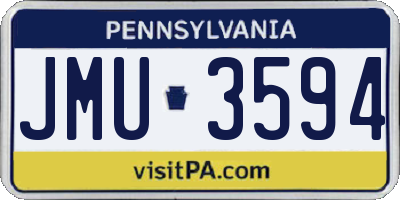 PA license plate JMU3594