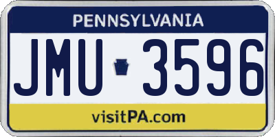 PA license plate JMU3596