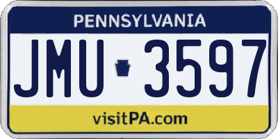 PA license plate JMU3597