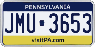 PA license plate JMU3653