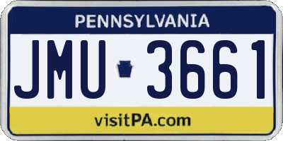 PA license plate JMU3661