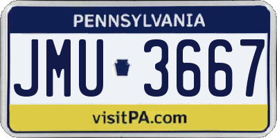 PA license plate JMU3667
