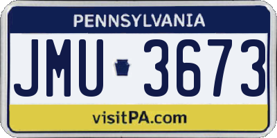 PA license plate JMU3673