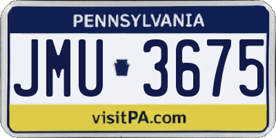 PA license plate JMU3675