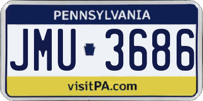 PA license plate JMU3686
