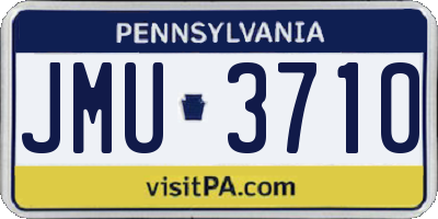 PA license plate JMU3710