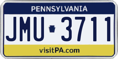 PA license plate JMU3711