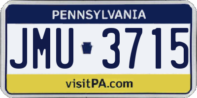 PA license plate JMU3715