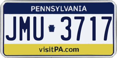 PA license plate JMU3717