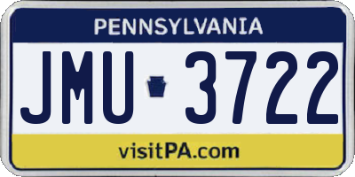 PA license plate JMU3722