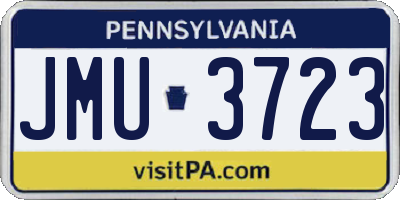 PA license plate JMU3723