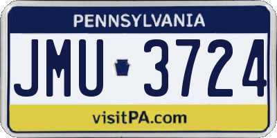 PA license plate JMU3724