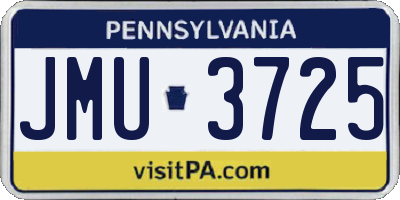 PA license plate JMU3725