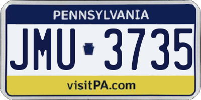 PA license plate JMU3735