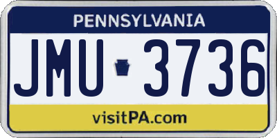 PA license plate JMU3736