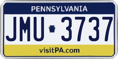 PA license plate JMU3737