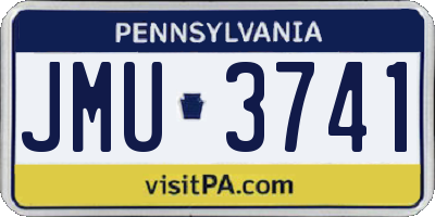 PA license plate JMU3741