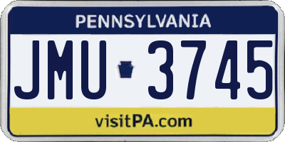 PA license plate JMU3745