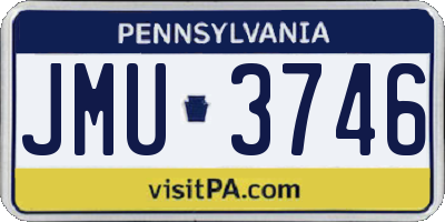 PA license plate JMU3746