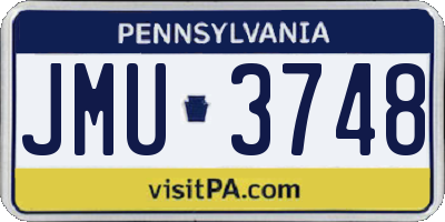 PA license plate JMU3748