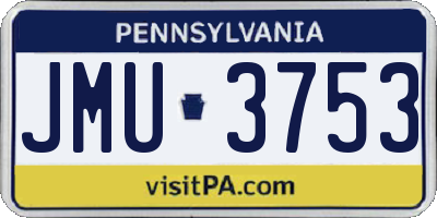 PA license plate JMU3753