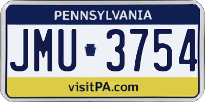 PA license plate JMU3754
