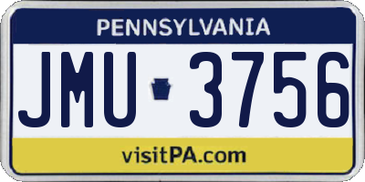 PA license plate JMU3756