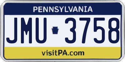 PA license plate JMU3758