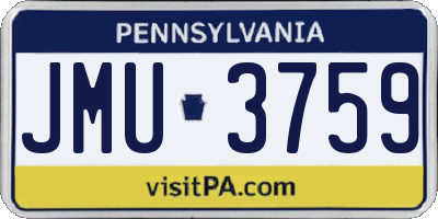 PA license plate JMU3759