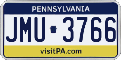 PA license plate JMU3766