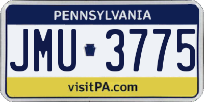 PA license plate JMU3775