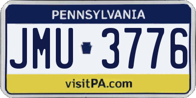 PA license plate JMU3776