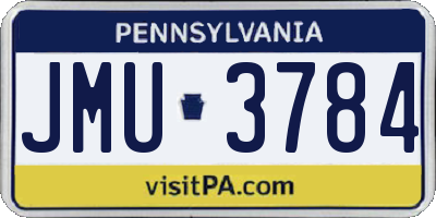 PA license plate JMU3784