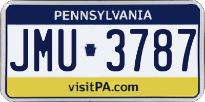 PA license plate JMU3787