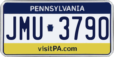 PA license plate JMU3790