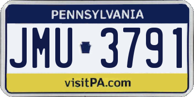PA license plate JMU3791