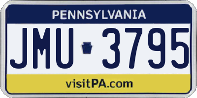 PA license plate JMU3795