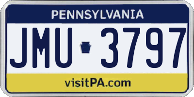 PA license plate JMU3797