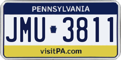 PA license plate JMU3811
