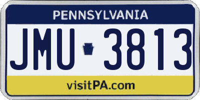 PA license plate JMU3813
