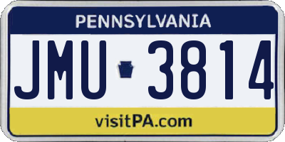 PA license plate JMU3814