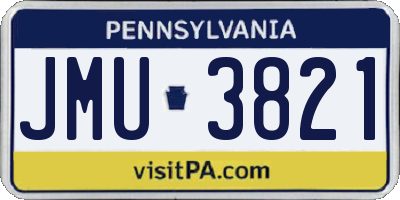 PA license plate JMU3821