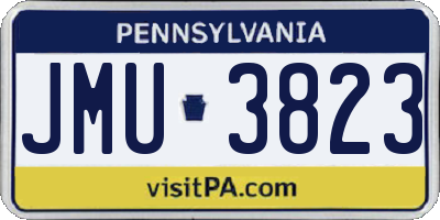 PA license plate JMU3823