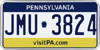 PA license plate JMU3824