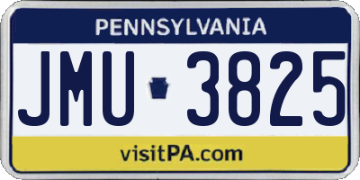 PA license plate JMU3825